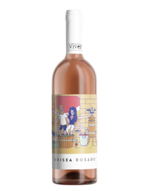 Vino Odisea Rosado de la Cooperativa de Viver elaborado con uva Syrah y Merlot procedentes de los viñedos de la cooperativa